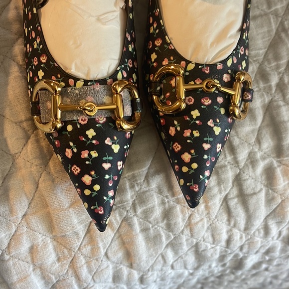 Gucci Liberty of London 38 1/2 infinity black holly print flats NIB size 8 - Picture 13 of 16